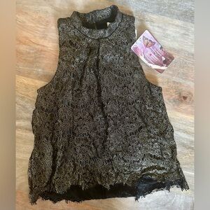 Elegant Black Lace Sleeveless Top